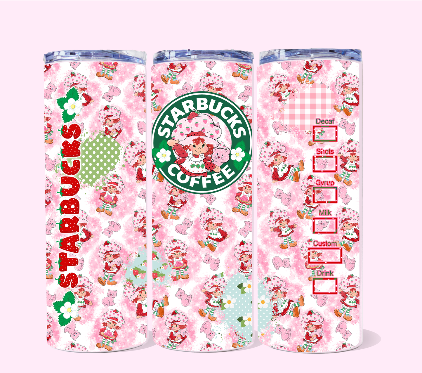 Strawberry Coffee  Cuties 20 oz skinny tumbler
