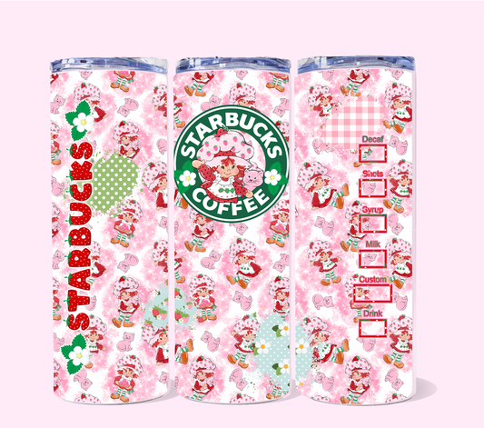 Strawberry Coffee  Cuties 20 oz skinny tumbler