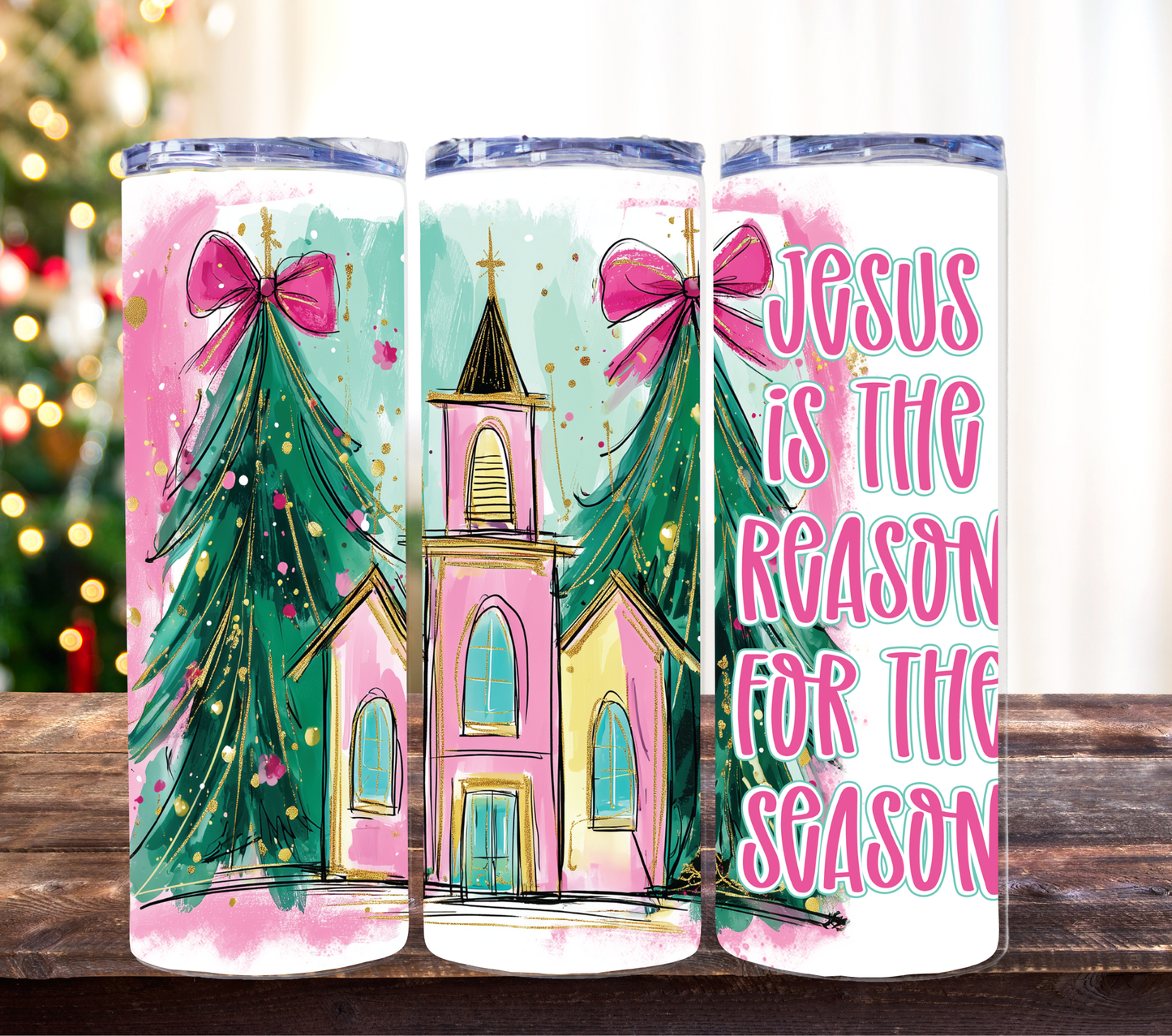 Jesus is the reason 20 oz skinny tumbler