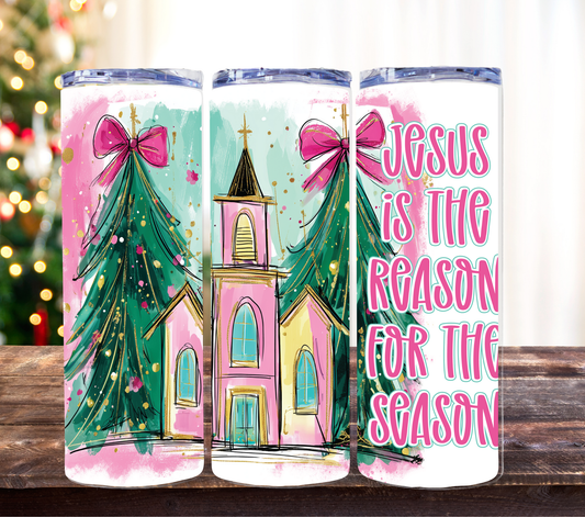 Jesus is the reason 20 oz skinny tumbler