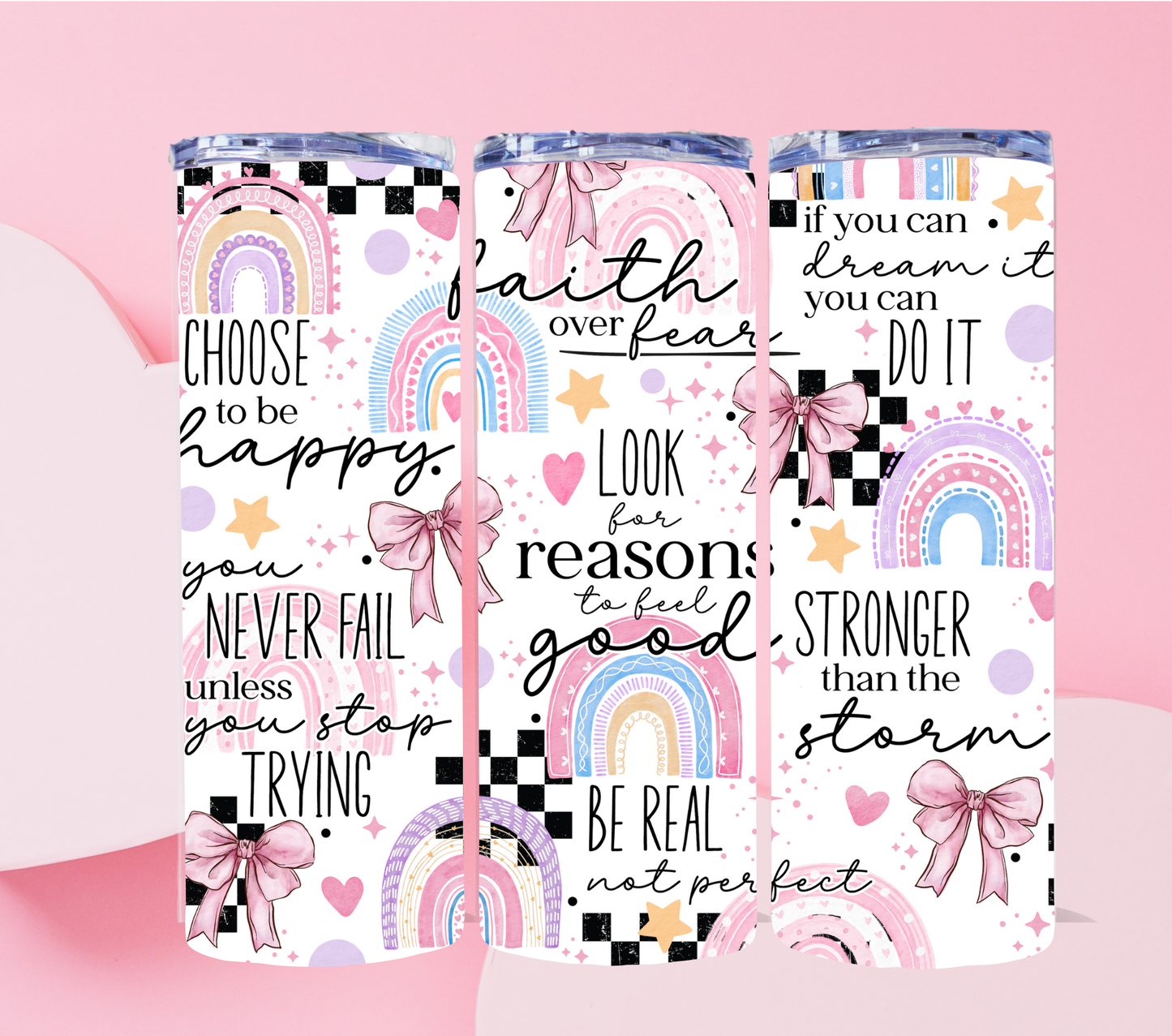 Faith & Positivity 20 oz skinny tumbler