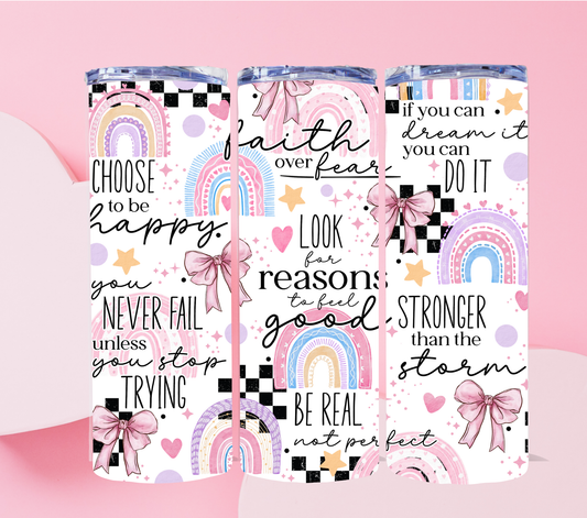 Faith & Positivity 20 oz skinny tumbler