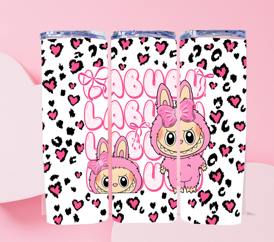 Cute Pink Monster 20 oz skinny tumbler