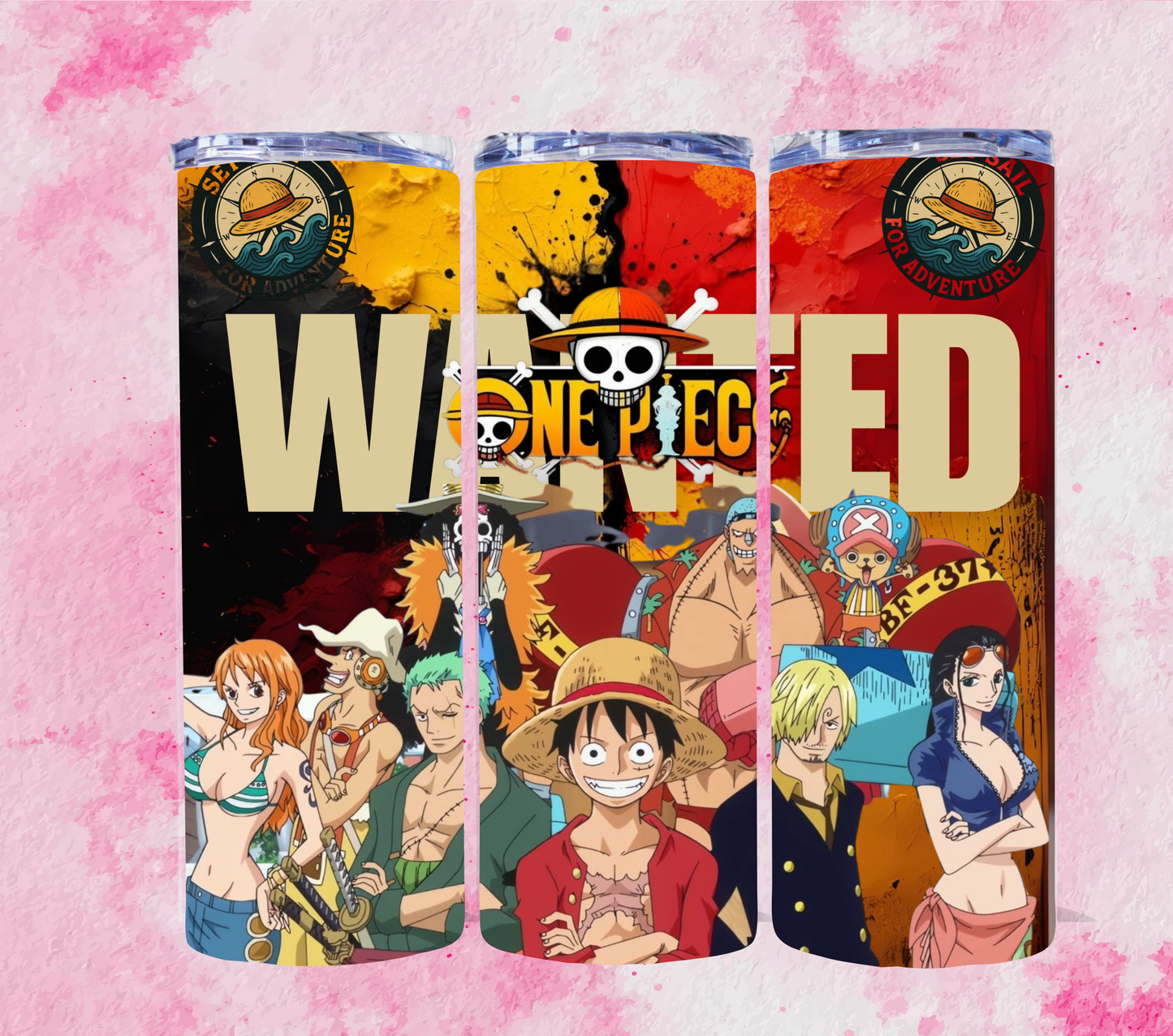 Wanted Poster Anime Crew 20 oz skinny tumbler