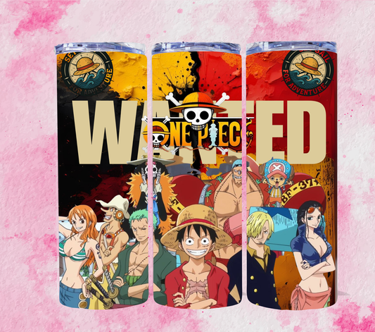 Wanted Poster Anime Crew 20 oz skinny tumbler