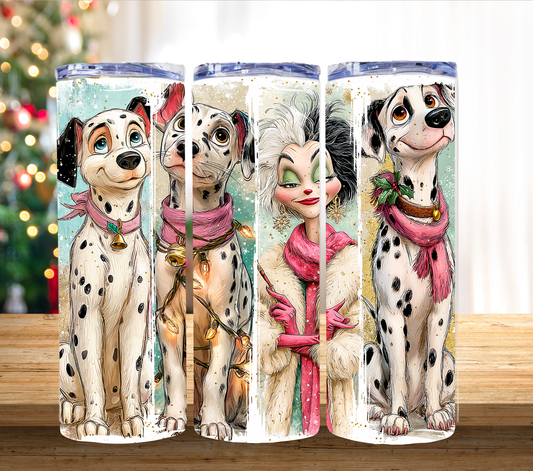 Christmas Dalmatians 20 oz skinny tumbler