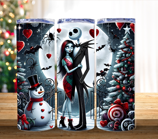Nightmare Christmas Couple  20 oz skinny tumbler