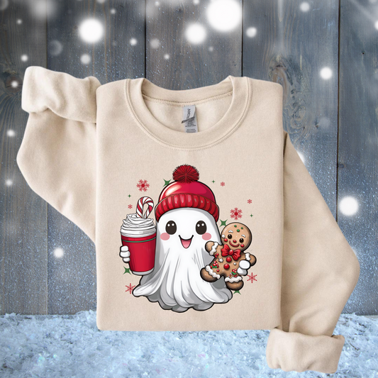 Cute Christmas Ghost Crewneck