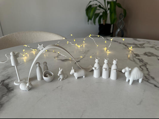 Minimalist Nativity Scene: Modern Christmas Tabletop Decor